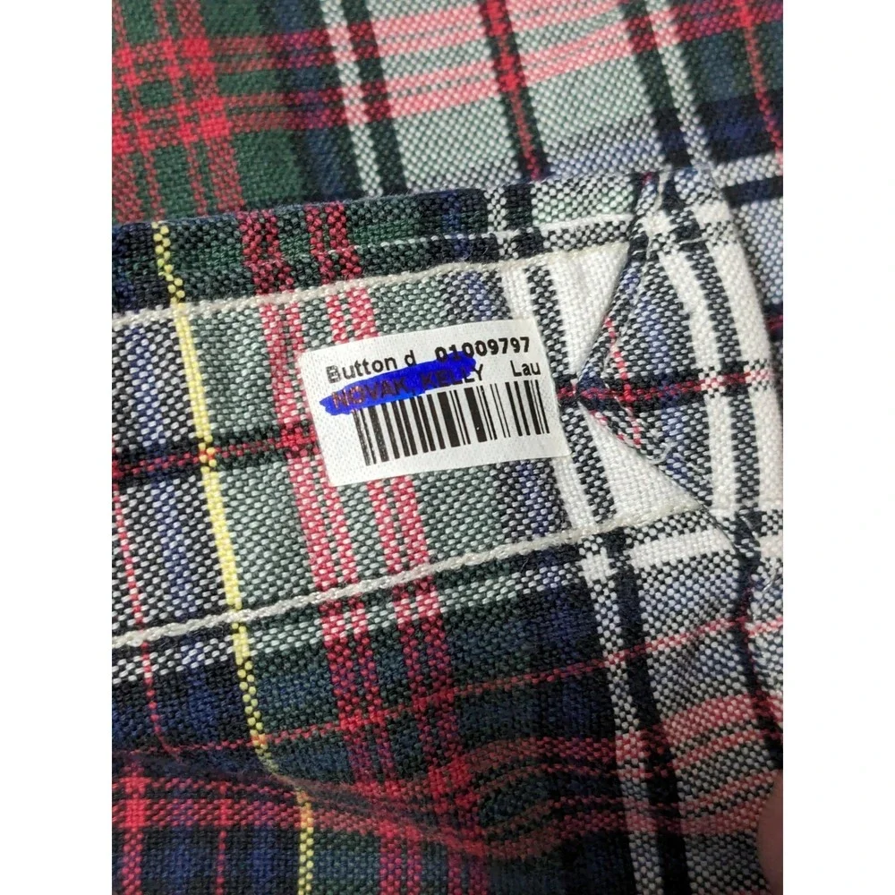POLO RALPH LAUREN Men Small Red Blue Green Plaid Cotton Button-Up Shirt EUC‎